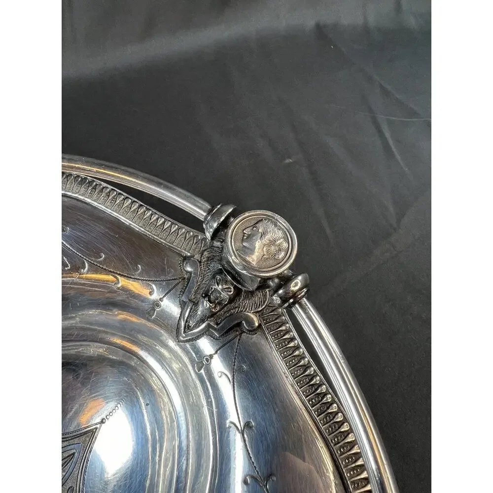 Antique ~18’-19’ Vintage Triple Silverplated Hall elton & CO Treble Plate Tray